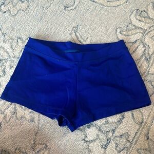 Blue gymnastics shorts